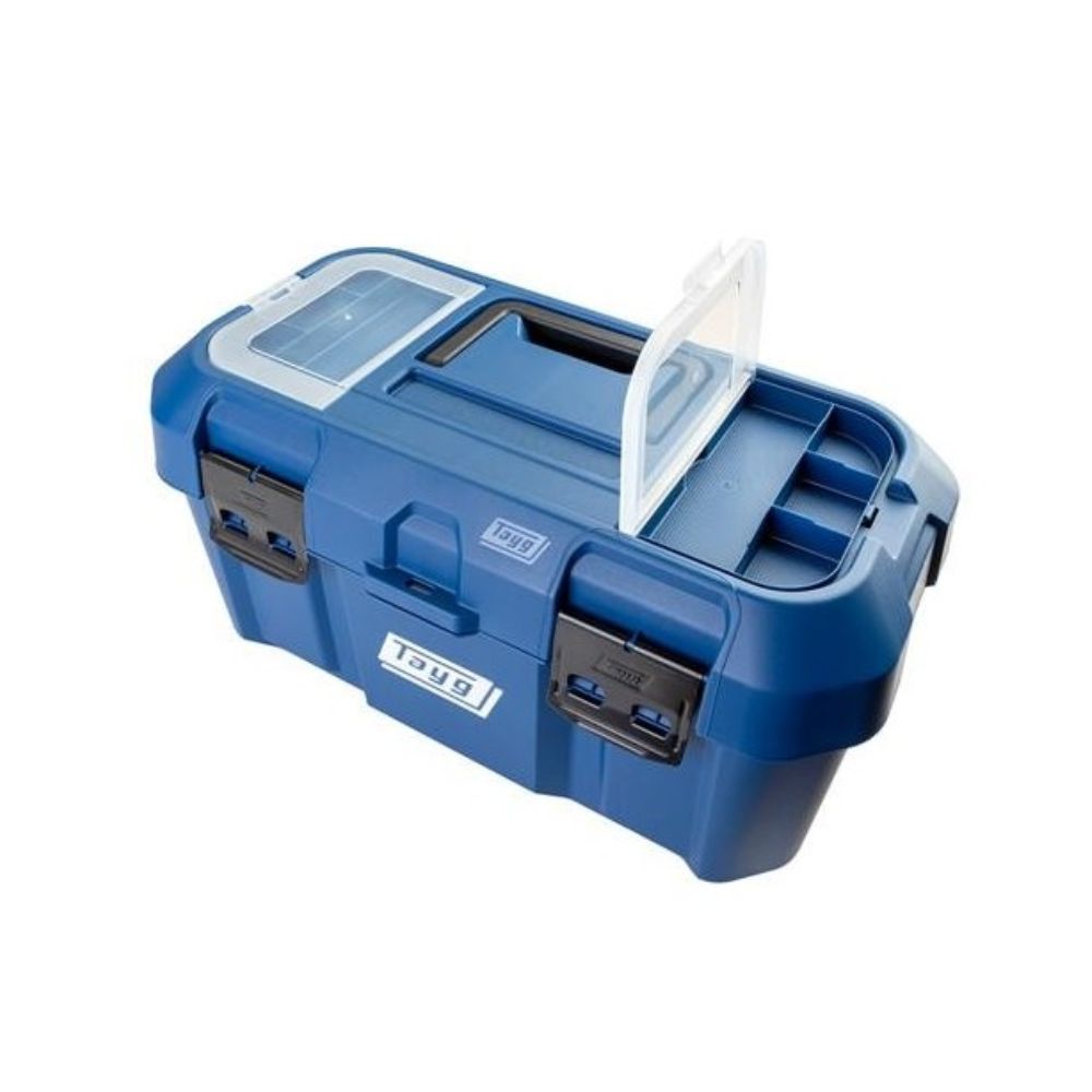 CAJA HERRAMIENTAS PLASTICO TAYG Nº 46 AZUL - Cierres Metálicos | 499x279x254mm | Con Bandeja Interior