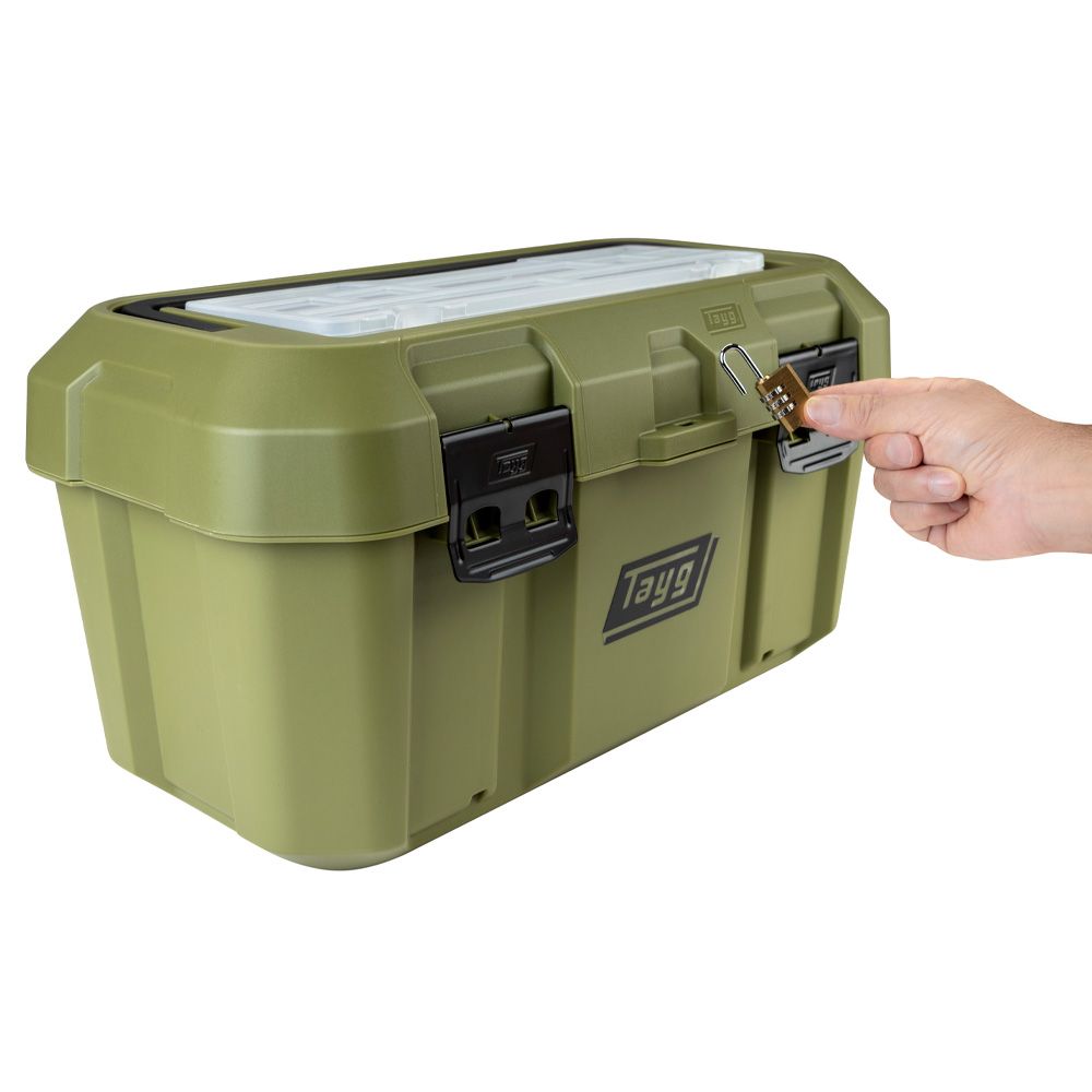CAJA HERRAMIENTAS PLASTICO TAYG Nº 46 VERDE - Cierres Metálicos | 499x279x254mm | Con Bandeja Interior - Imagen 2