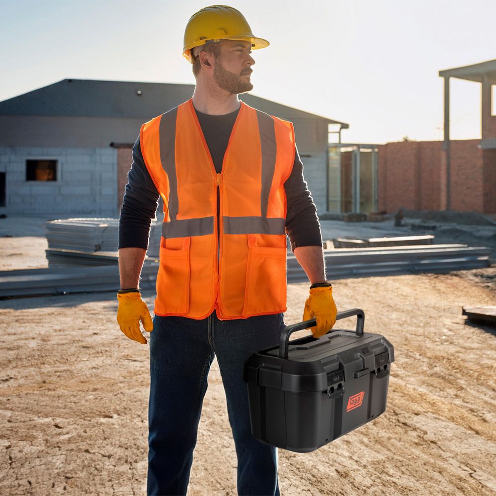 CAJA HERRAMIENTAS PLASTICO TAYG Nº 46 NEGRA - Cierres Metálicos | 499x279x254mm | Con Bandeja Interior - Imagen 2