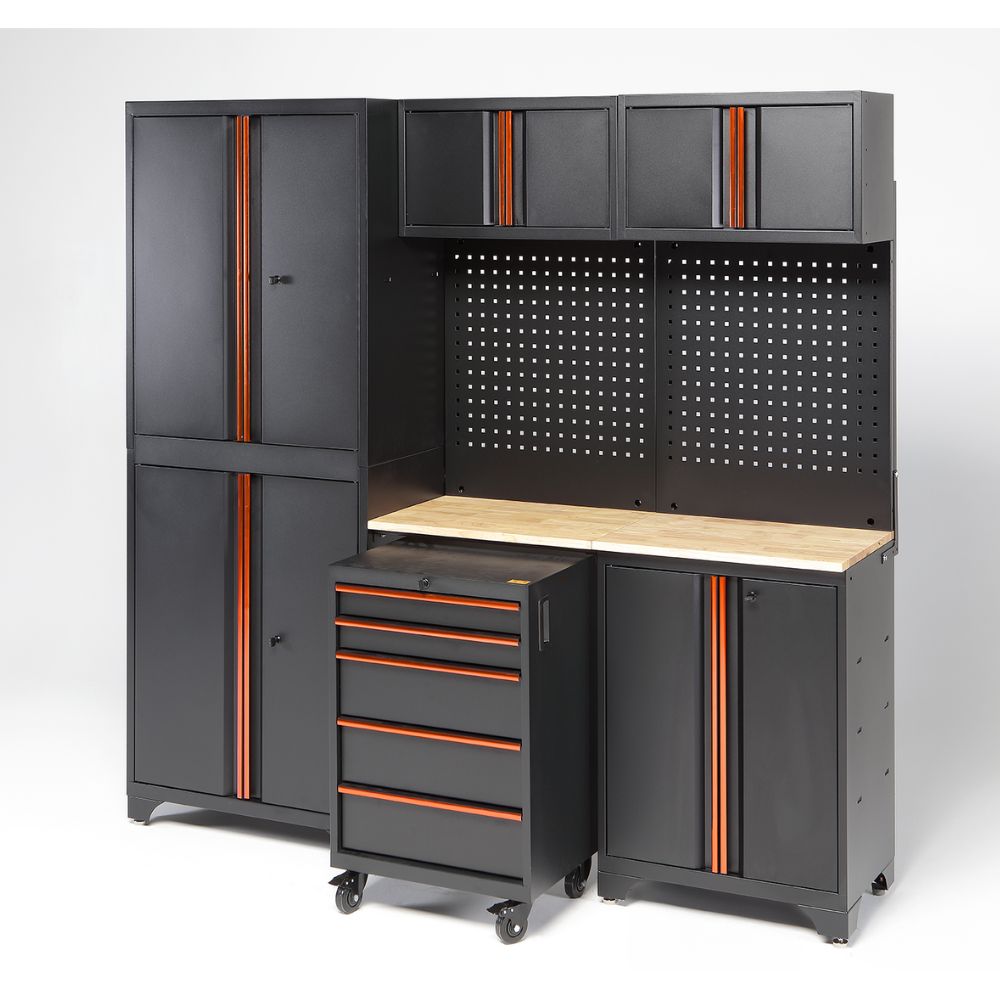 CONJUNTO MODULAR DE TALLER 3 MODULOS CON CAJONERA MOVIL Alyco Orange — Ref. 129790 - Imagen 2