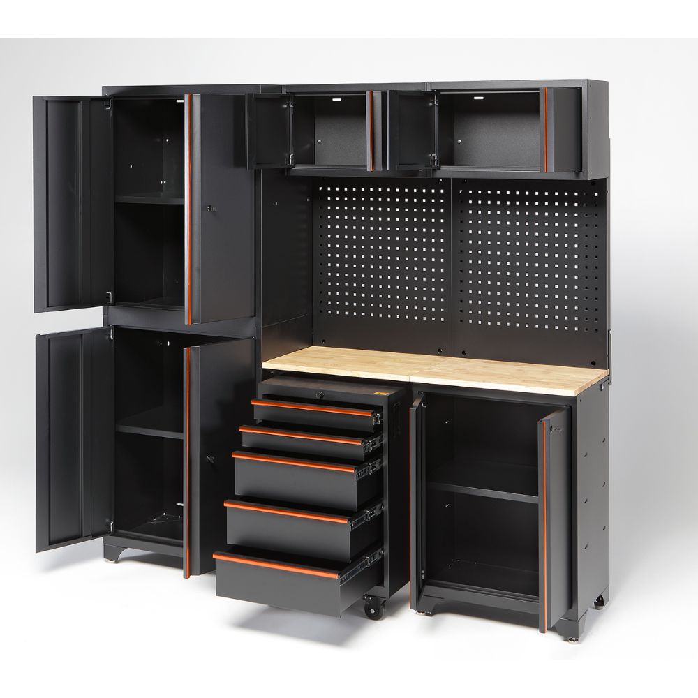 CONJUNTO MODULAR DE TALLER 3 MODULOS CON CAJONERA MOVIL Alyco Orange — Ref. 129790 - Imagen 5